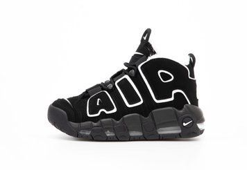 Зимові чоловічі та жіночі кросівки З ХУТРОМ Nike Air More Uptempo Black White Winter фото