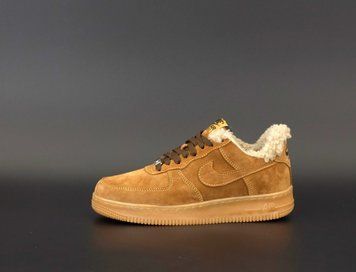 Зимние мужские кроссовки Nike Air Force 1 Brown фото