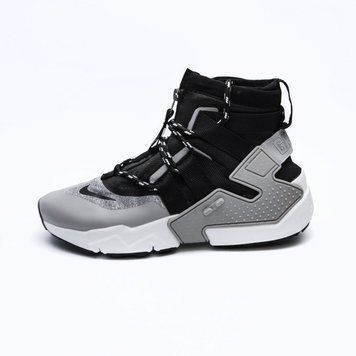 Зимові чоловічі кросівки Nike Huarache Gripp zip "Black Grey" !термоносок! фото