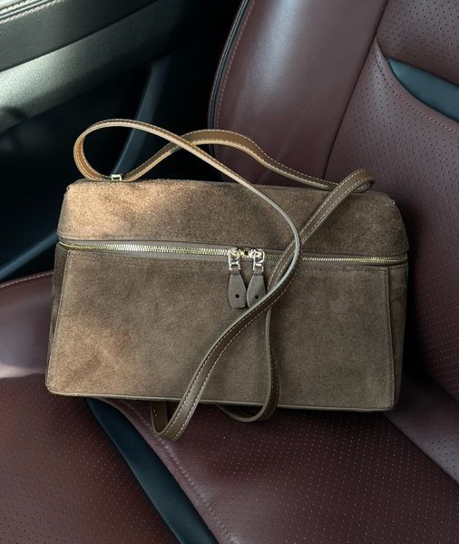 Жіноча сумка Loro Piana Extra Bag L27 Brown Suede Premium фото
