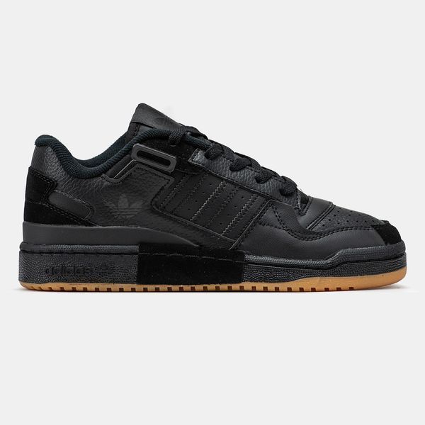 Чоловічі та жіночі кросівки Adidas Forum 84 Low Black Leather Gum фото