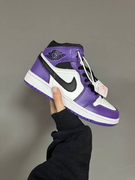 Чоловічі та жіночі кросівки Nike Air Jordan 1 &ldquo;PURPLE COURT&rdquo; Fur фото