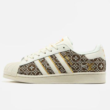 Мужские кроссовки Adidas Superstar x Louis Vuitton Brown Premium фото