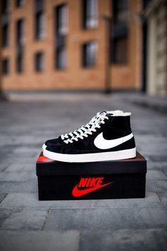 Мужские зимние кроссовки Nike Blazer Mid Winter Black White фото