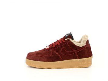 Зимние женские кроссовки Nike Air Force 1 Wine фото