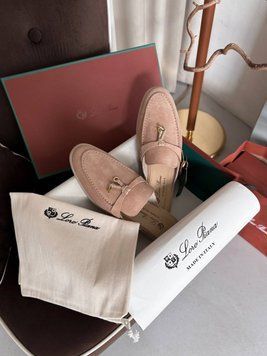 Женские шлепанцы Loro Piana Mules Beige Premium фото