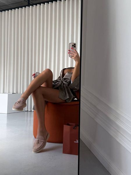 Женские шлепанцы Loro Piana Mules Beige Premium фото