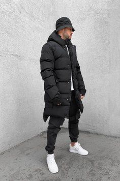 Зимова чоловіча парка Black kb29 фото
