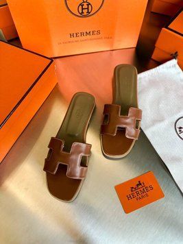 Жіночі шльопанці Hermes Oran Slippers Brown Premium фото