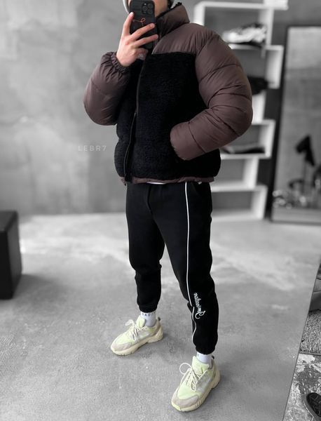 Зимова куртка барашка Brown Black фото