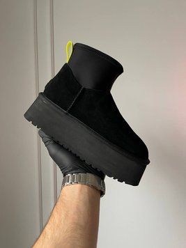 Жіночі зимові ботинки UGG Classic Mini Dipper Black PREMIUM фото