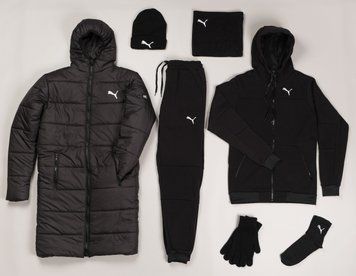 Мужской набор Puma: 6 в 1 ️Парка + Спортивный костюм + шапка + бафф + перчатки + носки фото