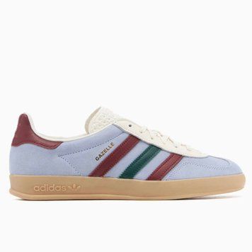 Женские и мужские кроссовки Adidas Gazelle Indoor Blue Dawn College Burgundy Green IG4994 фото