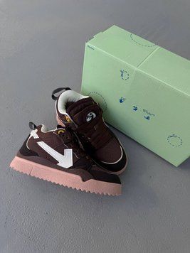 Жіночі та чоловічі кросівки OFF WHITE SPONGE MID TOP BROWN / WHITE Premium фото