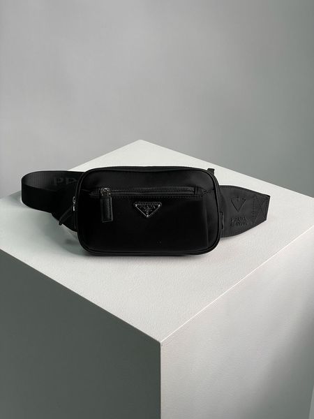 Чоловіча бананка Prada Black Nylon Bumbag Premium фото