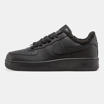 Чоловічі зимові кросівки Nike Air Force 1 '07 Black Хутро фото