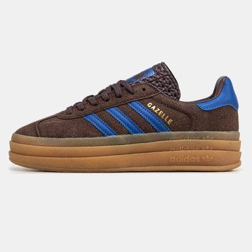 Женские кроссовки Adidas Gazelle Bold Shoes Brown Blue фото