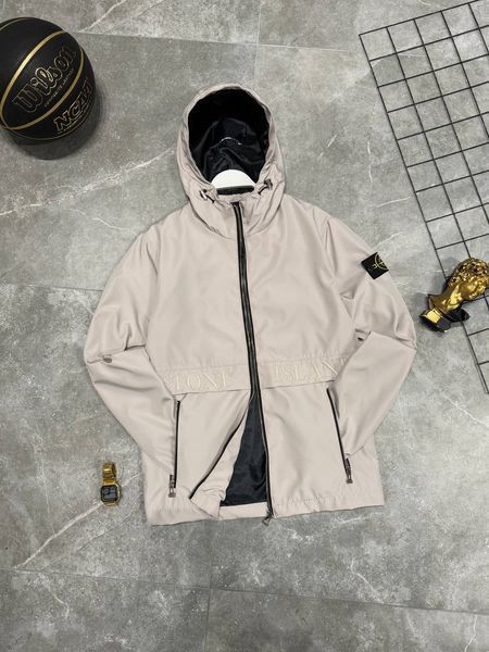 Premium ветровка Stone Island Logo Grey фото
