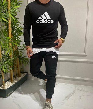 Мужской спортивный костюм Adidas черный фото