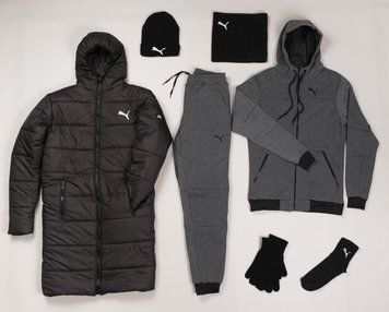 Мужской набор Puma: 6 в 1 ️Парка + Спортивный костюм + шапка + бафф + перчатки + носки фото