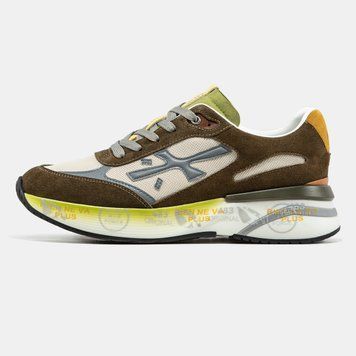 Мужские кроссовки Premiata Moerun Brown Yellow Grey Premium фото