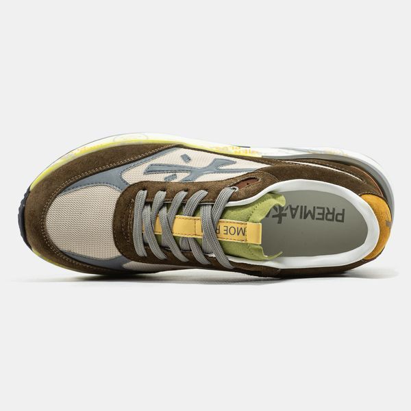 Чоловічі кросівки Premiata Moerun Brown Yellow Grey Premium фото