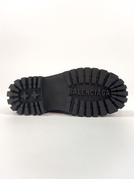 Зимові жіночі ботинки (Натуральна шкіра + НАДПИСИ) Balenciaga Tractor Black фото