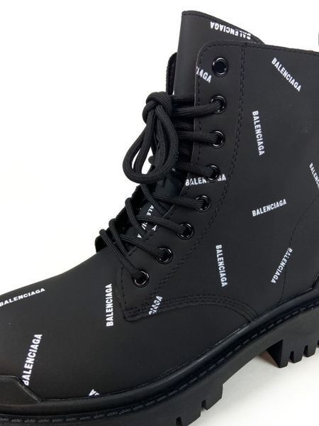 Зимові жіночі ботинки (Натуральна шкіра + НАДПИСИ) Balenciaga Tractor Black фото