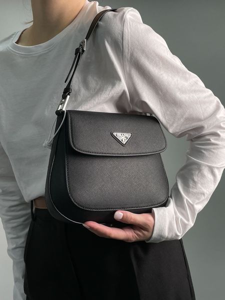 Жіноча сумка Prada Cleo Brushed Leather Mini Bag Black Premium фото