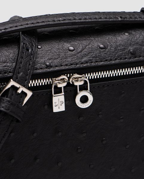 Жіноча сумка Loro Piana Extra Bag 19 Ostrich Leather Black Premium фото