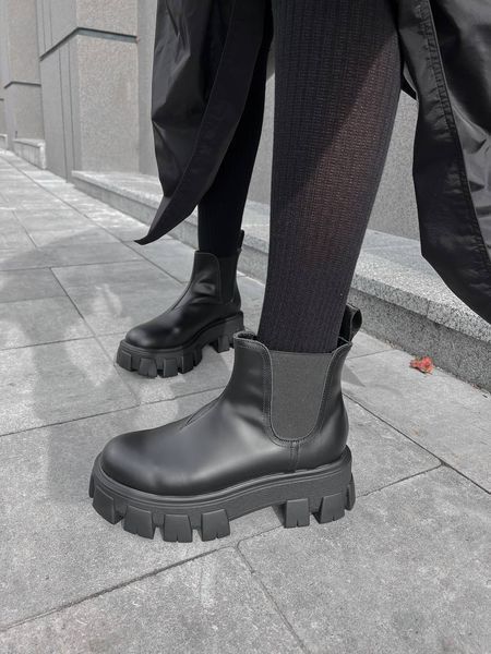 Жіночі ботинки (Натуральна шкіра) Prada Monolith brushed leather Chelsea boots PREMIUM фото