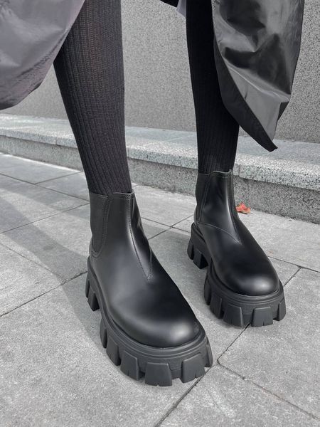 Жіночі ботинки (Натуральна шкіра) Prada Monolith brushed leather Chelsea boots PREMIUM фото