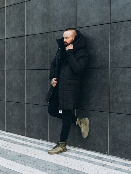 Чоловіча зимова парка тепла чорна ASOS parka long 2020 фото