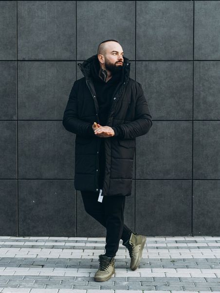 Чоловіча зимова парка тепла чорна ASOS parka long 2020 фото