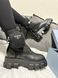 Зимние женские ботинки (натуральная кожа) С МЕХОМ! PRADA Boots Zip Pocket Black Premium re-12446 фото 7