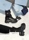 Зимние женские ботинки (натуральная кожа) С МЕХОМ! PRADA Boots Zip Pocket Black Premium re-12446 фото 5