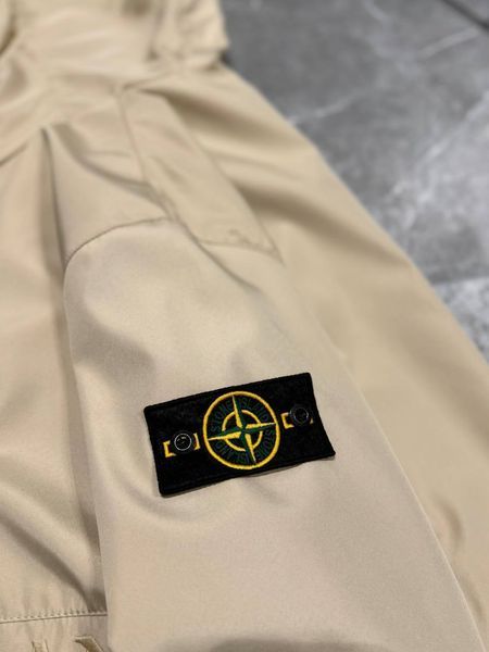Premium ветровка Stone Island Logo Beige фото