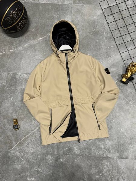 Premium ветровка Stone Island Logo Beige фото
