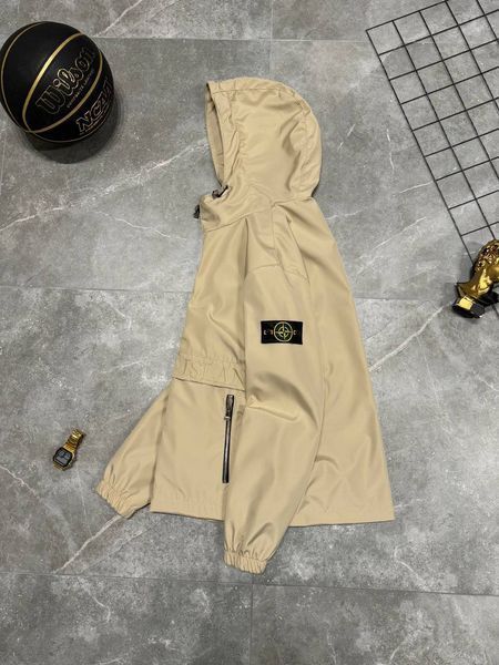 Premium ветровка Stone Island Logo Beige фото