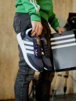 Чоловічі та жіночі кросівки Iniki Runner Navy/White Adidas фото