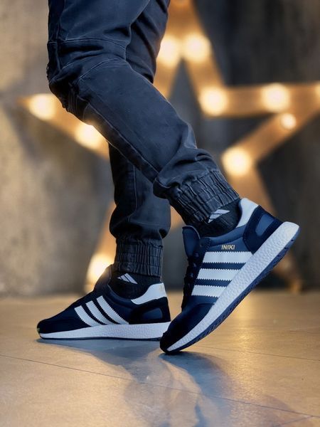 Чоловічі та жіночі кросівки Iniki Runner Navy/White Adidas фото
