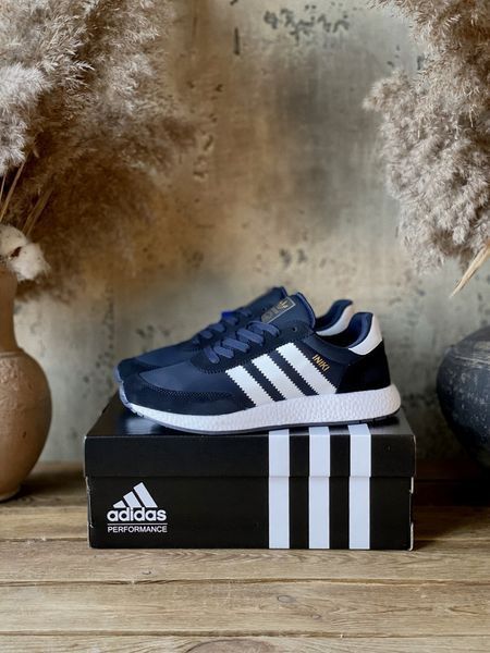 Чоловічі та жіночі кросівки Iniki Runner Navy/White Adidas фото