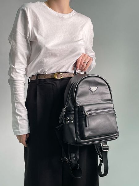 Жіночий рюкзак Prada Saffiano Leather Bag Black Premium фото