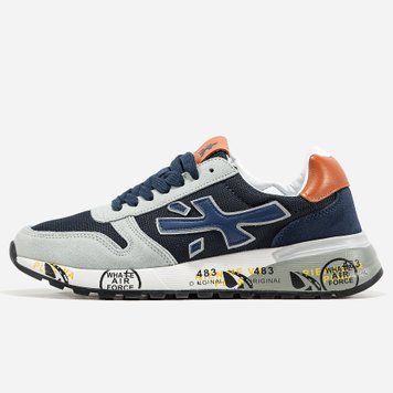 Мужские кроссовки Premiata Mick Grey Blue Orange Premium фото