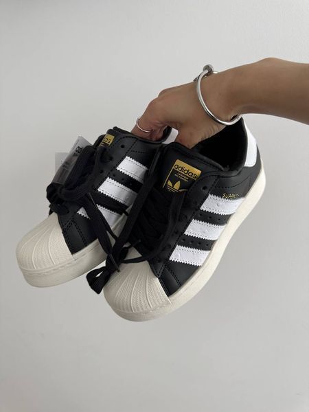 Женские кроссовки Adidas Superstar 2W Black White Sole фото
