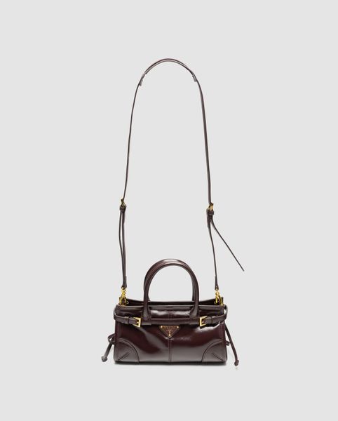 Жіноча сумка Prada Bonnie Mini Handbag Chocolate Premium фото
